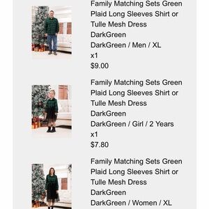 PatPat Green & Black Plaid matching outfits